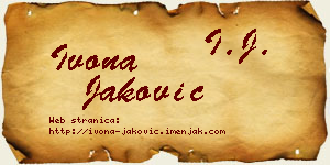 Ivona Jaković vizit kartica